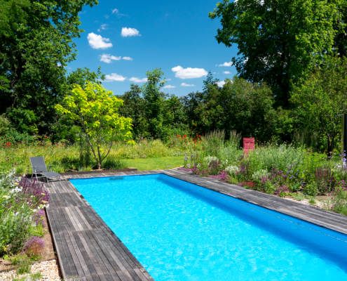 Living Pool in einem naturnahen Garten